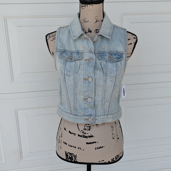 denim vest womens old navy
